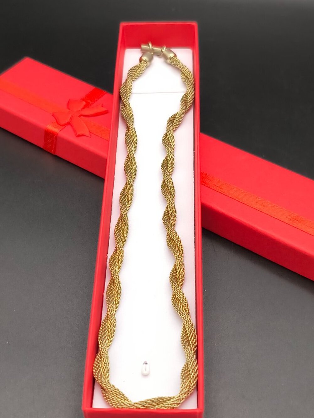 Vintage Sarah Coventry Gold Tone Double Twisted Rope Mesh Necklace
